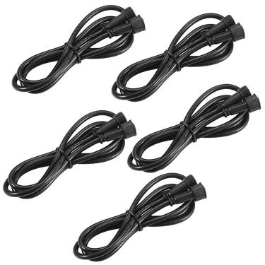 Imagem de Pacote com 5, cabo de extensão FVTLED 1m 1 m 2 pinos com conectores macho e fêmea em ambas as extremidades para luz de convés de LED de cor única