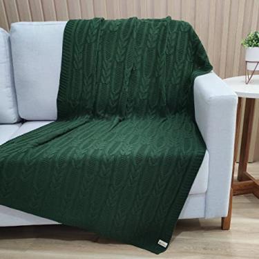 Imagem de Manta Trico Sofa Decorativa 150x90cm Usufruto Tricot c003 Cor:OLIVE