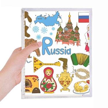 Imagem de Caderno com bandeira nacional de animais da Rússia Landscap com folhas soltas recarregáveis