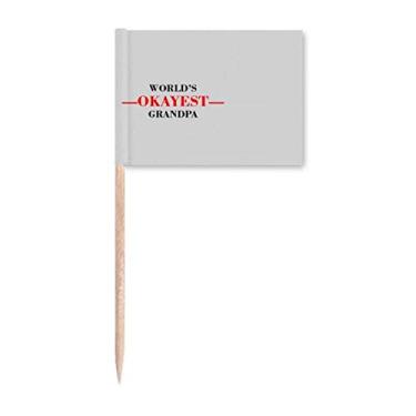 Imagem de World's Okayest Grandpa Best Quote Toothpick Flags Marker Topper Decoração de Festa