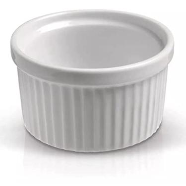 Imagem de Kit 2 Ramekin Cerâmica Branco 50ml Molheira Potinho