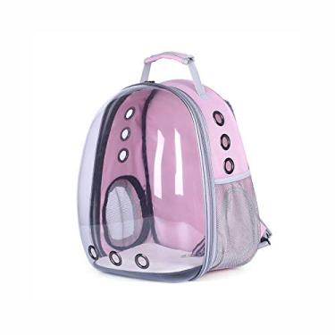 Imagem de Mochila pet visão panorâmico astronauta color dog cat Rosa