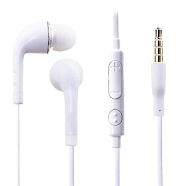 Imagem de Fones de ouvido intra-auriculares estéreo, fones de ouvido com controle de microfone integrado (branco)