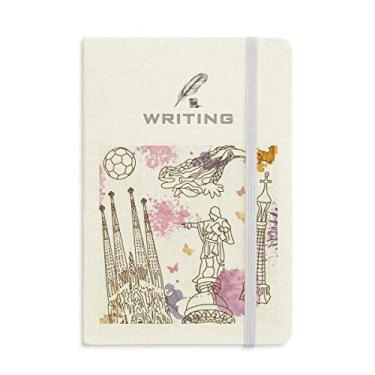 Imagem de Estátua de futebol da Catedral de Barcelona, Espanha, caderno de anotações, diário clássico A5