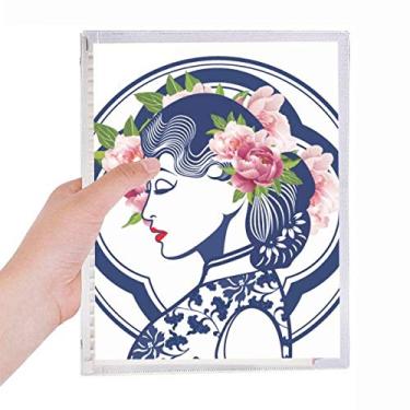 Imagem de Caderno de beleza rosa da cultura chinesa diário de folhas soltas recarregável