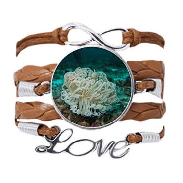 Imagem de DIYthinker Bracelete de água-viva verde oceano ciência natureza corrente amor enfeite pulseira pulseira presente