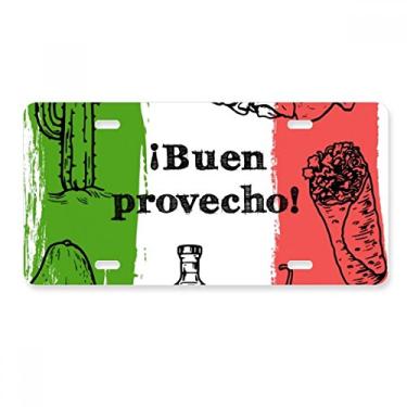 Imagem de DIYthinker Bandeira de culinária com desenho do México em aço inoxidável para decoração de carro