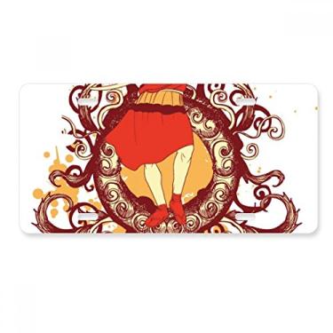 Imagem de DIYthinker Espada Samurai Vermelha Japonesa Ilustração Placa de Carro Decoração Acessório de Aço Inoxidável