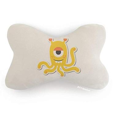 Imagem de DIYthinker Almofada para apoio de cabeça para decoração de pescoço com acabamento de carro de monstro amarelo universo e alienígena