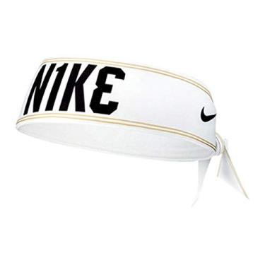 Imagem de Gravata Nike unissex Dry Head com tecnologia Dri-Fit (branca/dourada)
