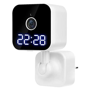 Imagem de Câmera de segurança doméstica sem fio para tomada de parede Smart WiFi com vídeo HD 1080P, visão noturna, detecção de movimento, áudio bidirecional e plug and play fácil.