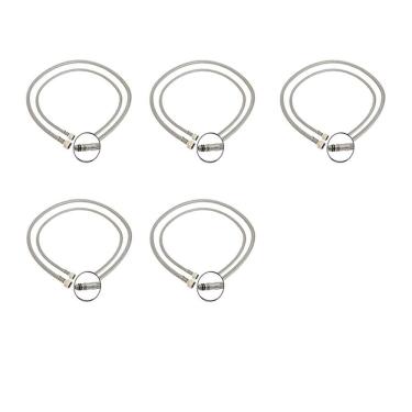 Imagem de Engate Rabicho 80cm Kit 5 Unidades Misturador Agua Quente Fria Torneira Monocomando Mangueira Flexivel Pia Banheiro Cozinha