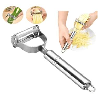 Imagem de Descascador Ralador Legumes Frutas Multifuncional Inox 17cm