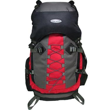 Imagem de Mochila Cargueira 60L 6103 Vermelho | Compartimento com Cordão e Zíper | Alças Acolchoadas | Bolsos Laterais e Frontais