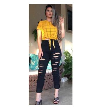 Imagem de Calça Fem Golpe Fatal  Deluxe Rasg Preta - 00064