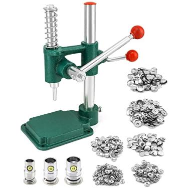 Imagem de QWORK Button Maker Kit with 3 Sizes Die Sets and 300 Buttons, 11/16", 1", 1-3/16" (18, 25, 30mm) Diameter Hand Fabric DIY Button Making Punch Cloth Button Cover Making Machine Tool