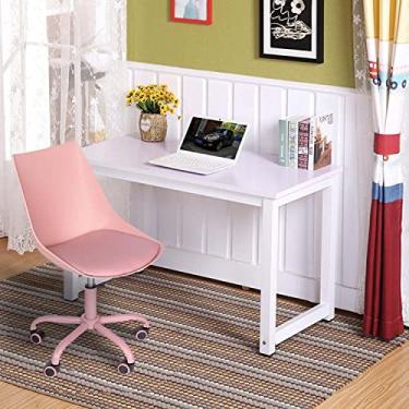 Imagem de Cadeira de mesa de escritório em casa, computador, moda ergonômica, trabalho, rosa, acrílico, 58 cm C x 58 cm L x 80 cm A