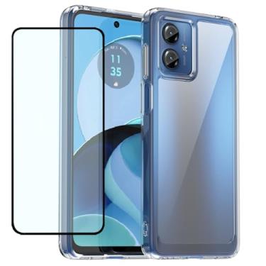 Imagem de GTBDEKI Capa transparente para Moto G14, Motorola G14 PAYF0010IN com protetor de tela HD, policarbonato rígido transparente à prova de choque + capa protetora de TPU para Motorola Moto G14 Crystal