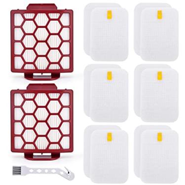 Imagem de Anewise Filtro de substituição para Shark Navigator Pet Pro Plus NV150 NV151 NV251 ZU51 ZU51 ZU62NP Rotator NV255 Zero-M ZU60 ZU62 aspirador vertical, peça # 1238FT60 e 1239FT60, 2 HEPA + 6 filtros de espuma e feltro