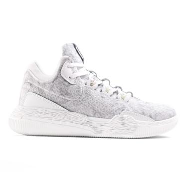 Imagem de Crossover Culture Tênis de Basquete Masculino Sniper - Couro de Flor Integral Flexível e Malha de Ar, Cano Baixo, Cinza, 36