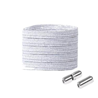 Imagem de Elastic Locking ShoeLace Metal Lock Shoe Laces Women No Tie Shoes Lace Kids Adult Unisex Sneakers Laces Strings (Color : Silver Grey)