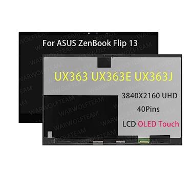 Imagem de WARWOLFTEAM Substituição para ASUS ZenBook Flip 13 UX363 UX363E UX363EA UX363J UX363JA 33.8 cm OLED LCD Display Touch Screen Digitalizador Assembly(não Bisel) (3840X2160 4K OLED)
