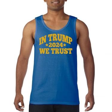 Imagem de Camiseta regata In Trump We Trust 2024 Donald My President MAGA First Make America Great Again Republican FJB masculina, Azul, G