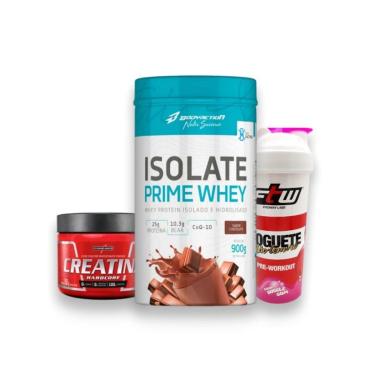 Imagem de KIT ZERO LACTOSE: 1X ISOLATE PRIME WHEY + 1X CREATINA 150G INTEGRAL + COQUETELEIRA-Unissex