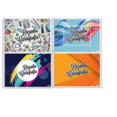 Imagem de Caderno de desenho 1/4 capa flexível 96 folhas spiral- 3un