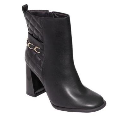 Imagem de Bota Feminina Casual Cano Curto Vizzano Matelassê Salto Alto 3092.101-Feminino