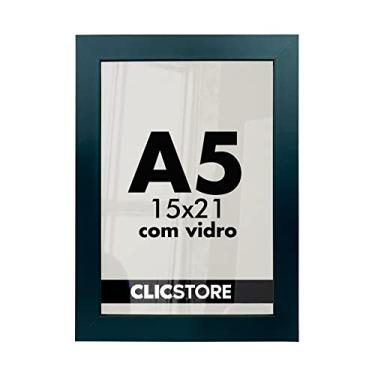 Imagem de Moldura A5 15x21Cm Com Vidro e Fundo Para Quadros Retrato Impressão Fotos (Preto)