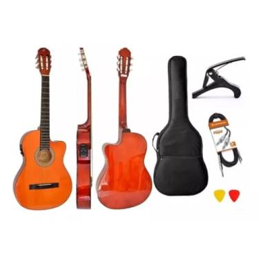 Imagem de Violão Elétrico Giannini Sf14 Aço Flat Kit Capa E Acessorios