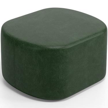 Imagem de Puff Decorativo Orgânico para Living Quarto 70cm Doha W01 Couríssimo Verde Musgo - Lyam Decor