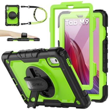 Imagem de SEYMAC stock Capa para Lenovo Tab M9 (TB-310FU) 2023 com protetor de tela, capa de proteção à prova de quedas com suporte giratório de 360° e alça [suporte de caneta] Capa para Lenovo Tab M9 de 22 cm