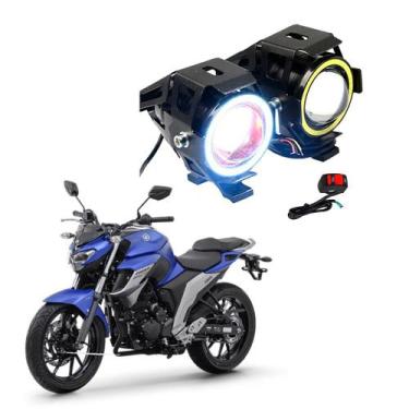 Imagem de Par de Farol de Milha Angel Eye U7 para Moto Yamaha Fazer 250 2012 201
