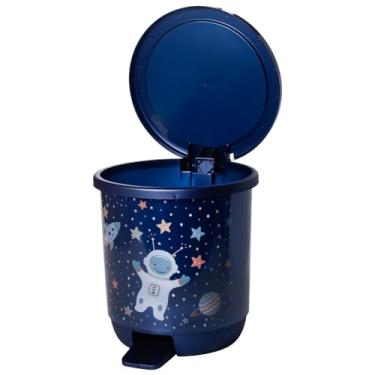 Imagem de Lixeira Infantil com tampa fixa e pedal 6,5L Azul Plasútil
