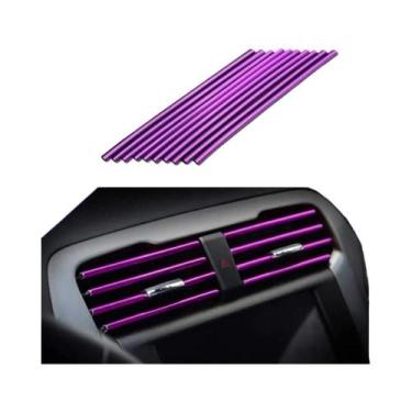 Imagem de Guarnição Cromada para Ar Condicionado de Carro - 10 Peças (20cm), Rox