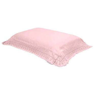 Imagem de Fronha Avulsa 300 Fios Buettner Renda Renascença Rosa