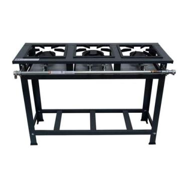 Imagem de Fogão Industrial P7 3 Bocas Baixa Pressão 2QS 1QD - MetalFour