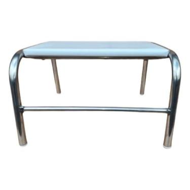 Imagem de Escada Clinica De 1 Degrau Estrutura Inox Com Degrau Branco - Medcombo