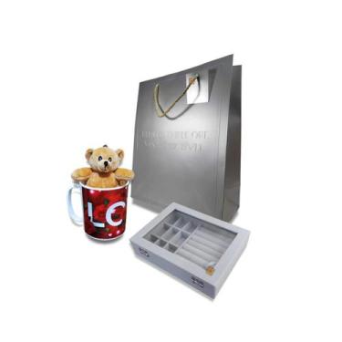 Imagem de Kit Dia do Namorados Porta Jóia Grd + Caneca + Urso + Sacola - MultiA