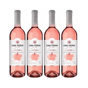 Imagem de Vinho Rose Seco Casa Perini Solidario Merlot 750ml Kit 4un