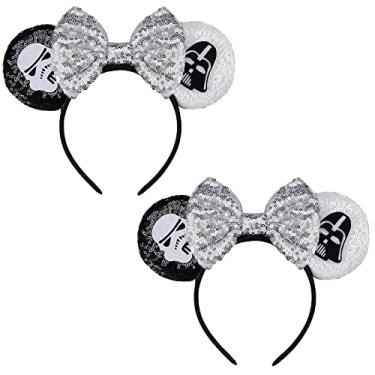 Imagem de FANYITY Orelhas de fantasia da Minnie, 2 faixas de cabeça para orelhas de Mickey para meninas e mulheres, tamanho livre (crânio 2)