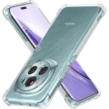 Imagem de USTIYA Capa para Honor Magic 6 Pro 5G TPU transparente quatro cantos capa de proteção de grau militar transparente macia