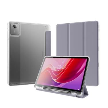 Imagem de Kwamaz Capa para Lenovo Tab M11 com suporte para caneta 2024, capa protetora de acrílico transparente para tablet Lenovo M11 TB330FU, roxo