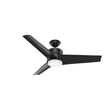 Imagem de Hunter Fan Company Ventilador de teto externo Hunter Havoc 59471 com luz LED e controle de parede, 54, acabamento preto fosco