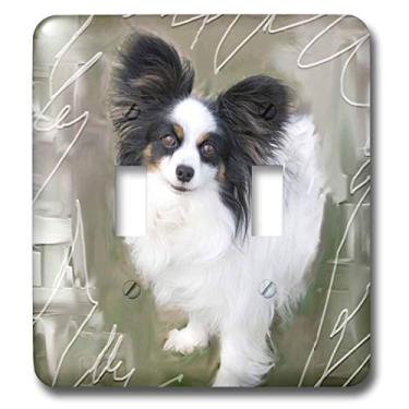 Imagem de 3dRose lsp_8334_2 Interruptor duplo Papillon preto e branco