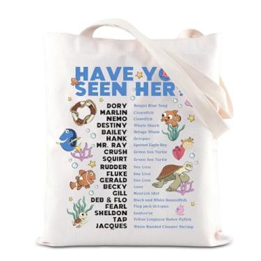 Imagem de TGBJE Nemo Dory Bolsa de presente de personagem de filme de desenho animado You Seen Her Handle Bag WDW Peixe Presente Animal Kingdom, Have Seen Her Tote