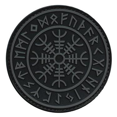 Imagem de LEGEEON Aegishjalmr Viking Helm of Awe ACU Subdued Norse Heathen Rune Morale PVC Rubber Fastener Patch