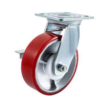 Imagem de menolana Rodízio industrial com placa superior, rolamento profissional premium silencioso, rodízio resistente para de trabalho, restaurantes, Roda Giratória